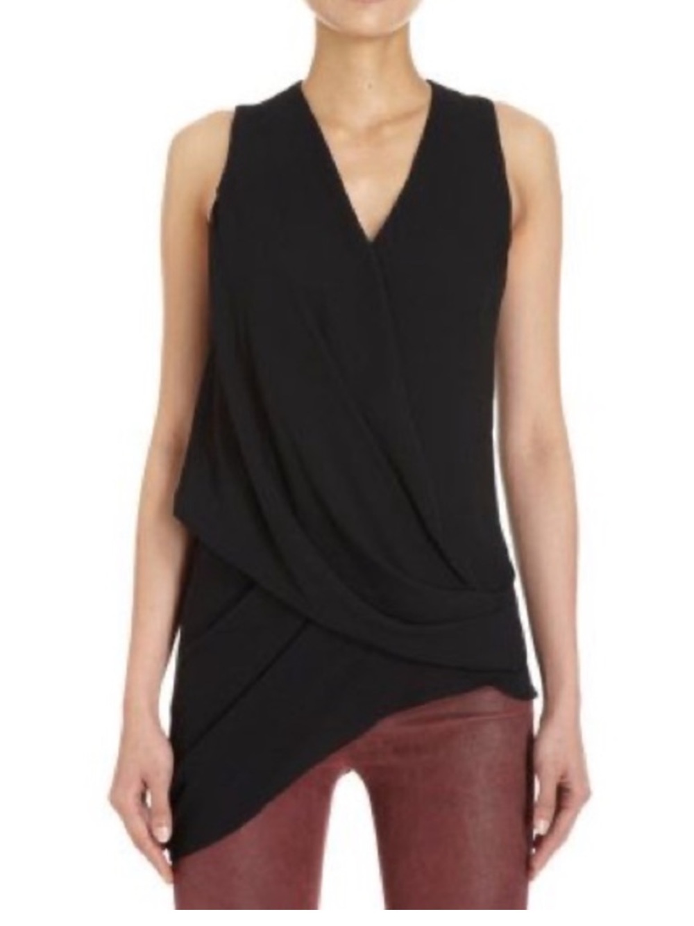 Helmut Lang Black Silk Blend Top